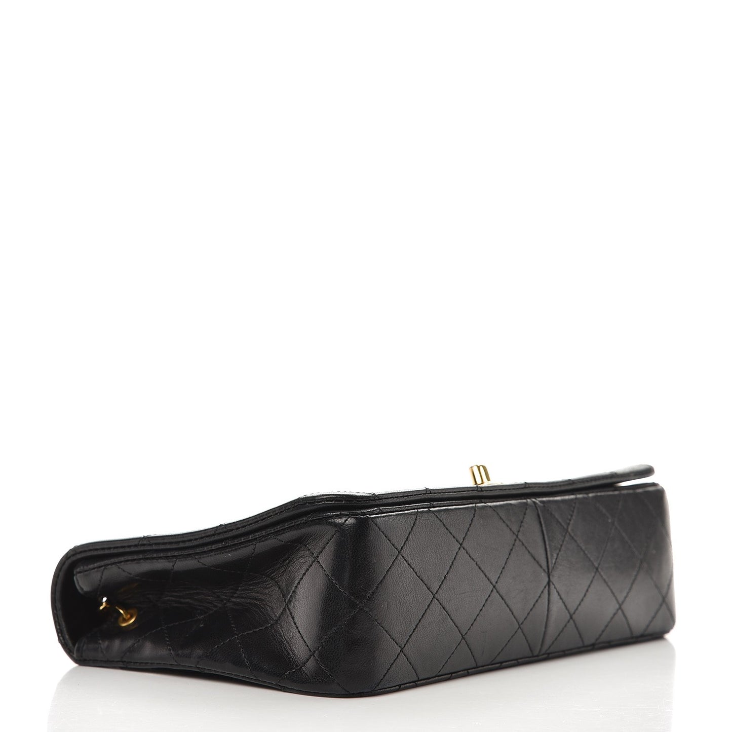 Lambskin Quilted Small Single Flap Black