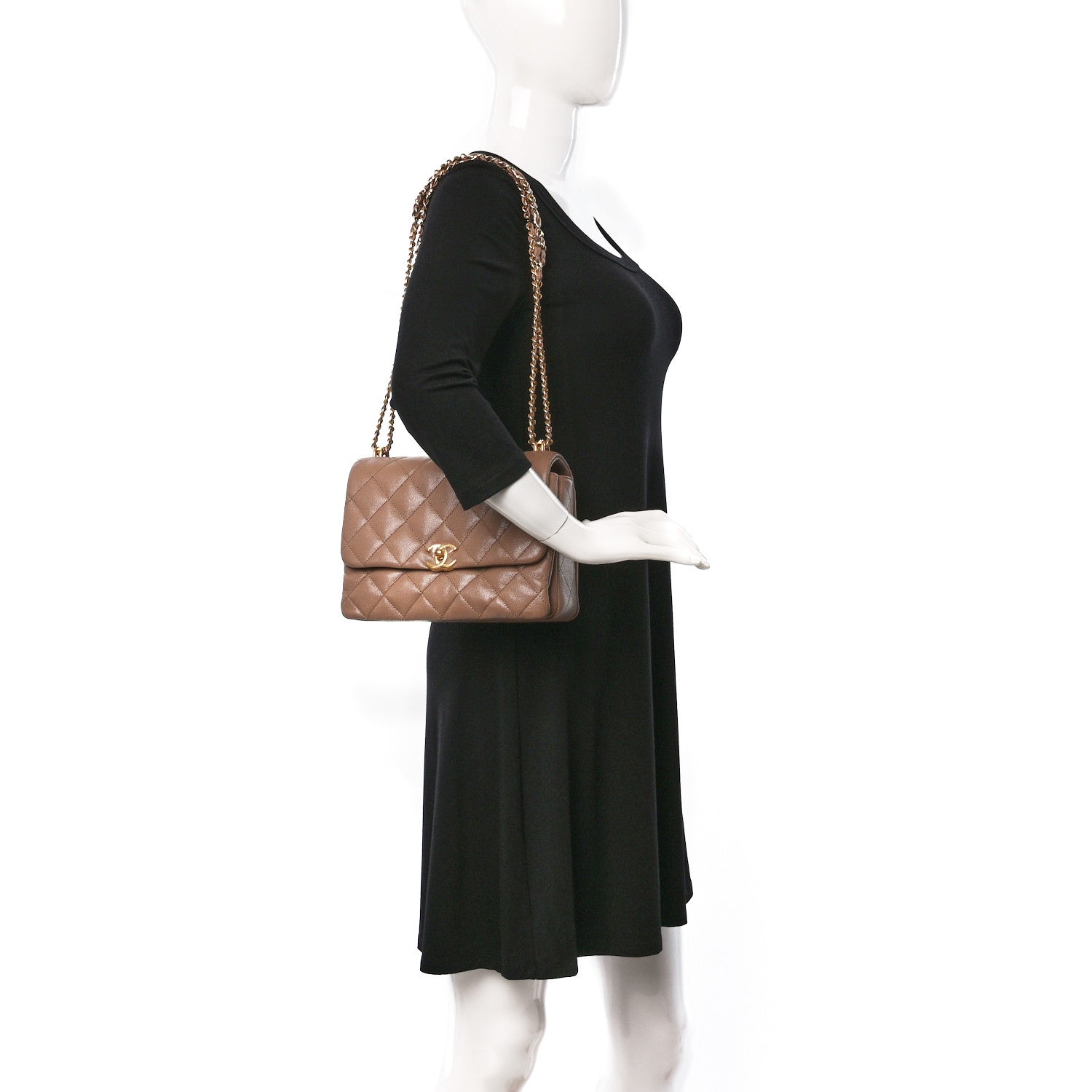Chanel Caviar Quilted Coco First Flap Beige 2 of 9