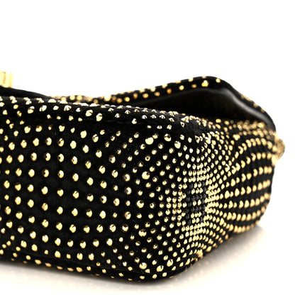 Chanel Velvet Strass Evening Flap Bag Black Gold 10 of 11