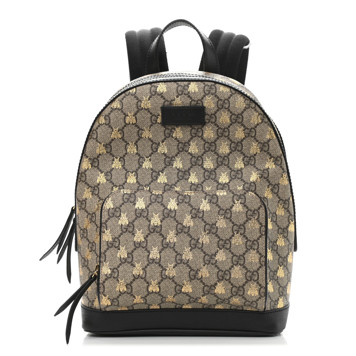 Gucci GG Supreme Monogram Bees Print Small Day Backpack Beige Oro Black 1 of 9