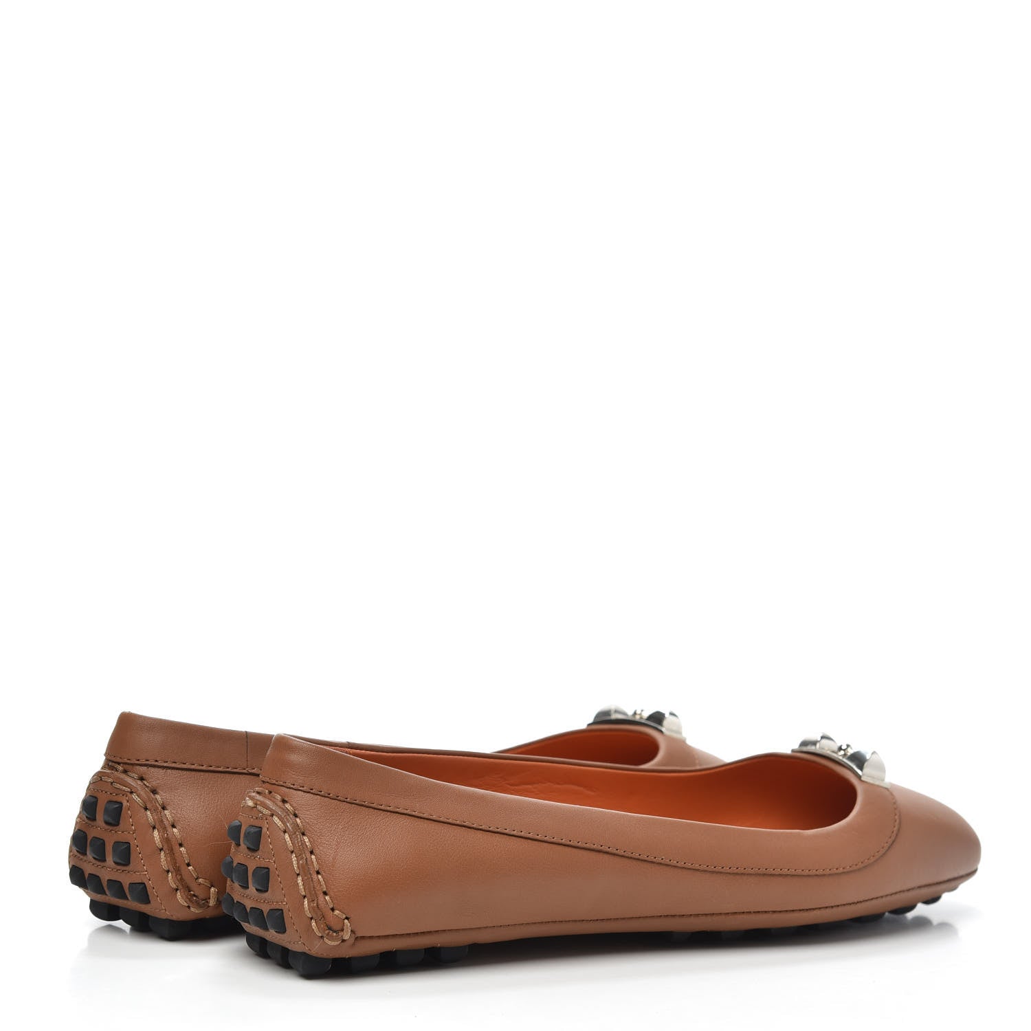 Hermes Calfskin Liberty Ballerina Flats 38.5 Gold 4 of 7