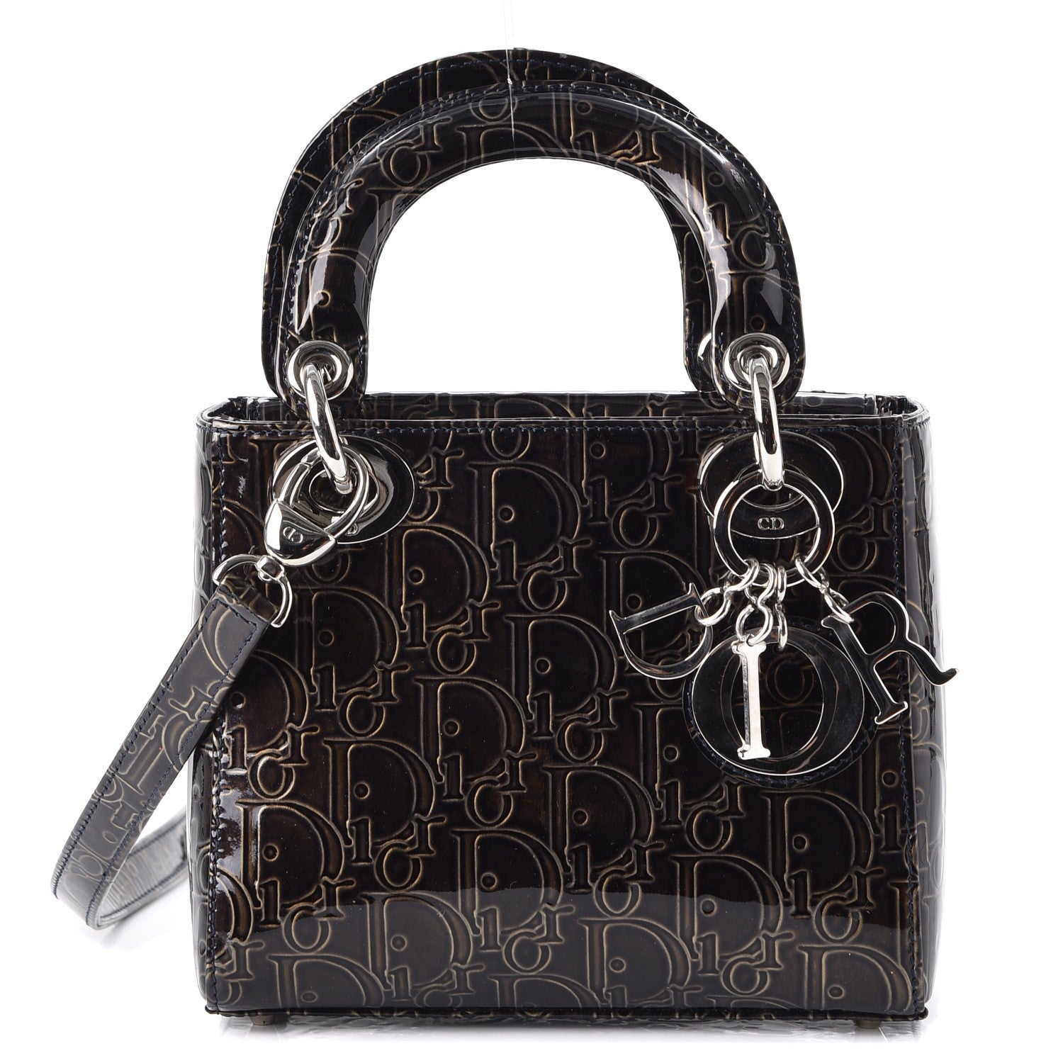 Christian Dior Patent Ultimate Mini Lady Dior Brown 1 of 7