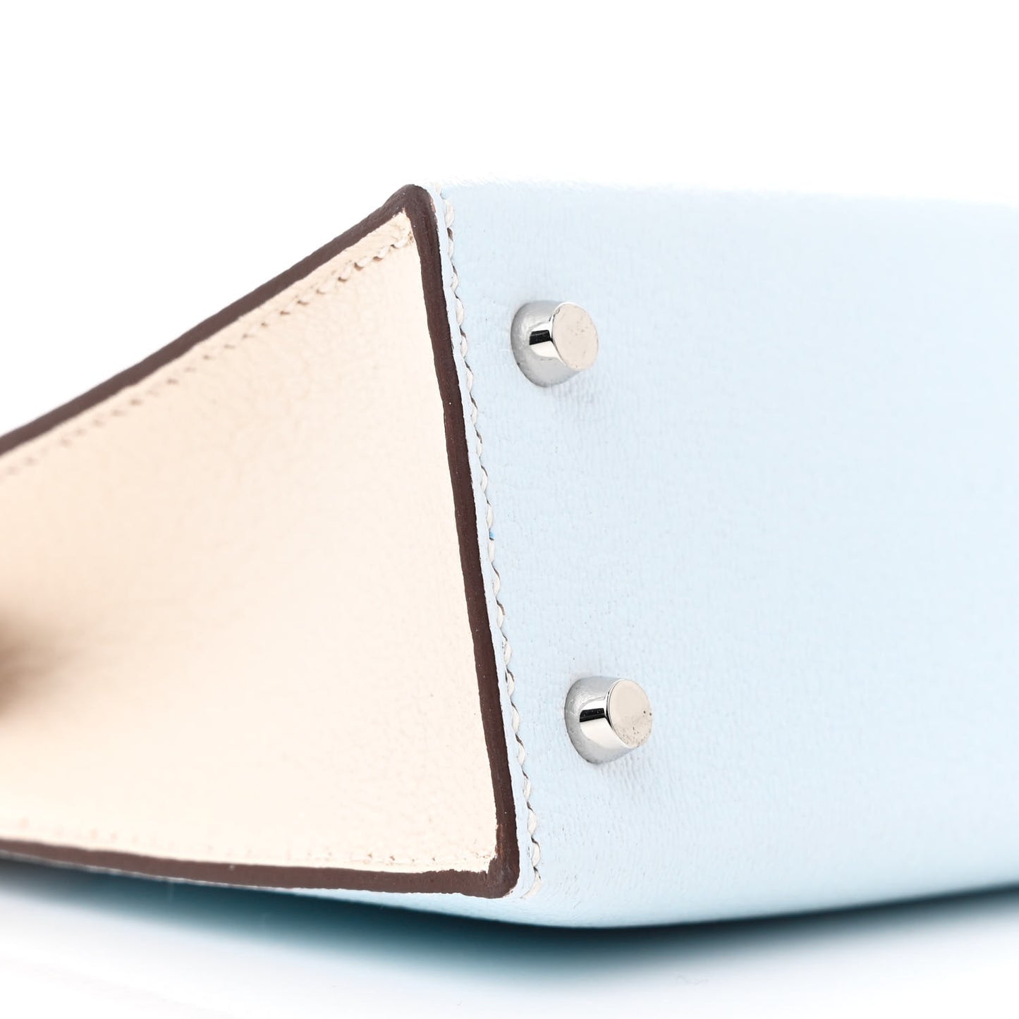 Chevre Mysore Horseshoe Mini Kelly Sellier 20 Bleu Brume Nata