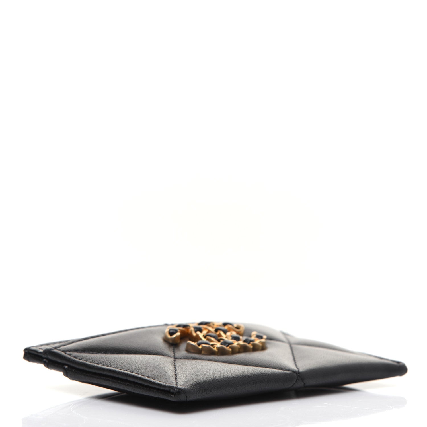 Chanel Lambskin Quilted Chanel 19 Card Holder Black 4 of 14