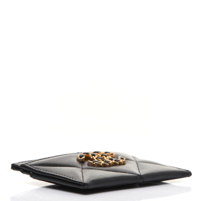 Chanel Lambskin Quilted Chanel 19 Card Holder Black 4 of 14