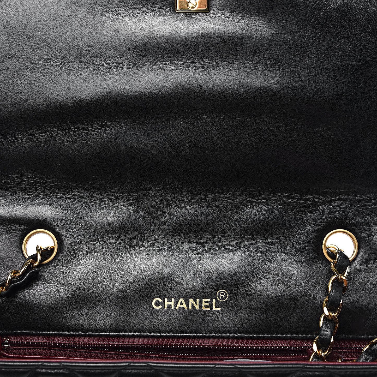 Lambskin Quilted Medium Single Flap Black