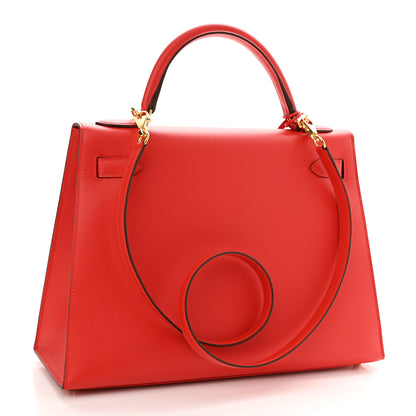 Hermes Epsom Kelly Sellier 32 Rouge Tomate 1 of 9