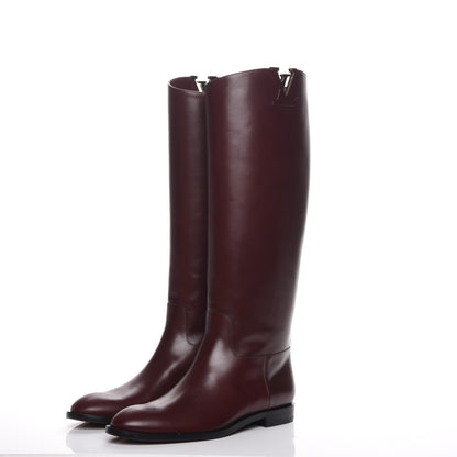 Louis Vuitton Heritage Flat High Boots 39 Bordeaux 3 of 7
