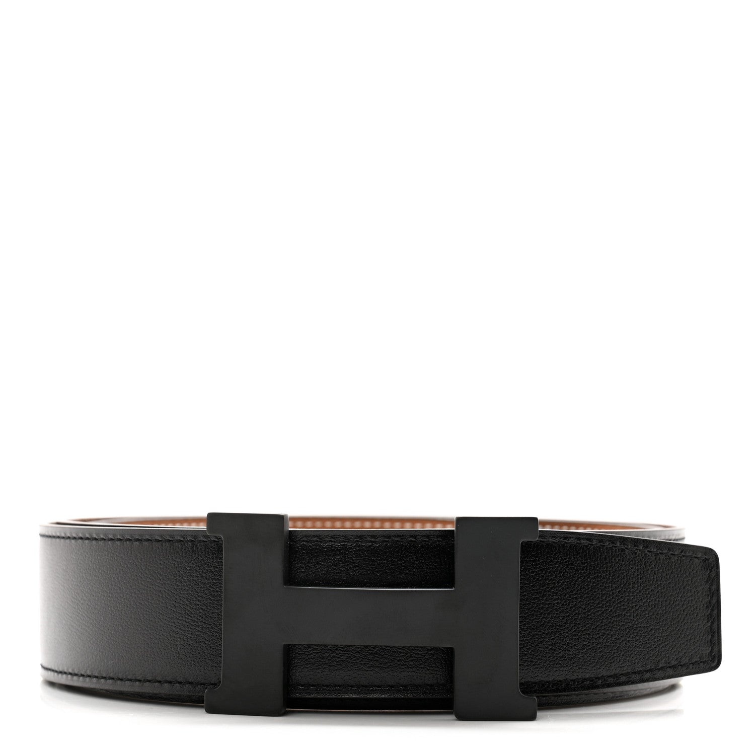 Hermes Box 135 Togo 38mm H Belt 115 46 Black Gold 1 of 6