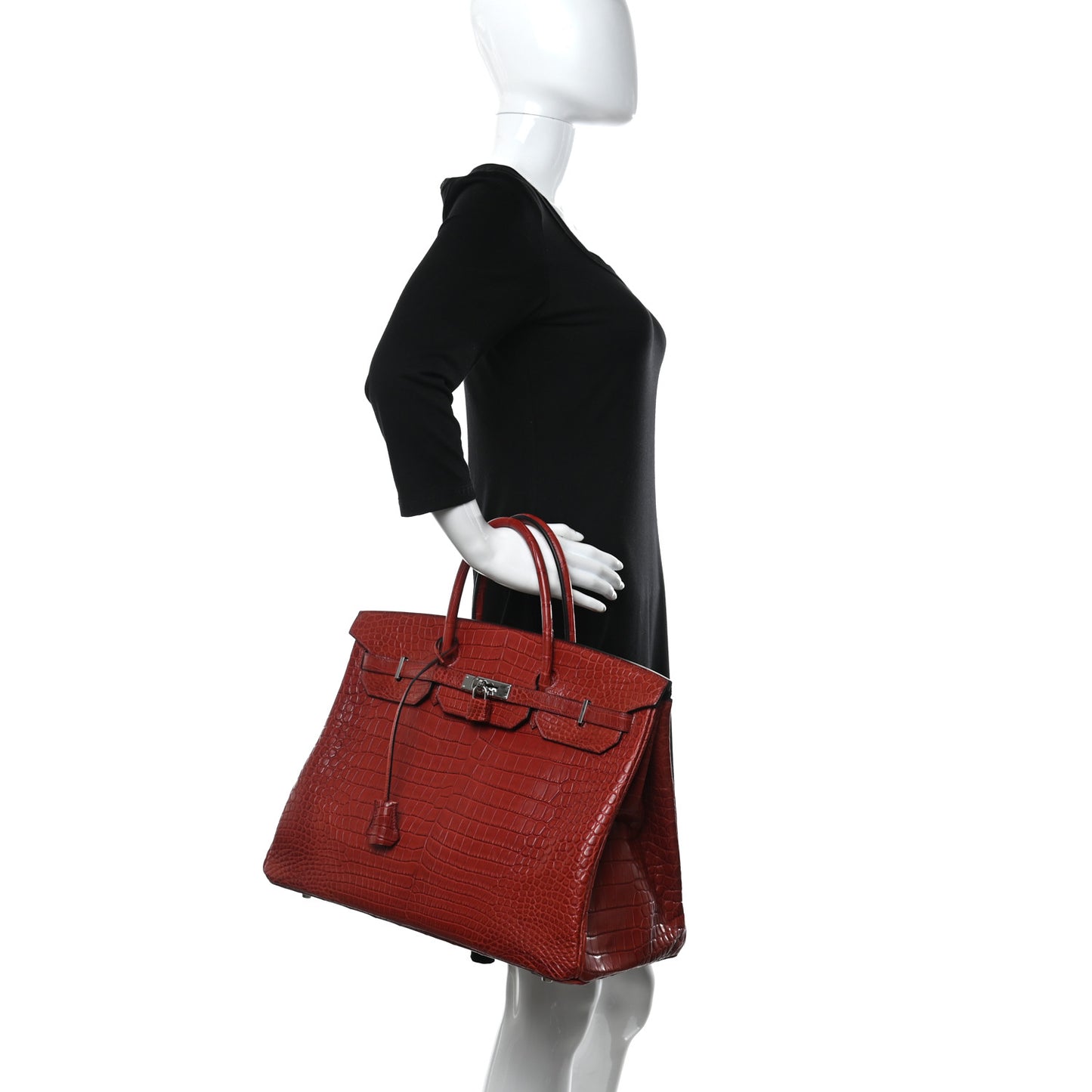 Matte Porosus Crocodile Birkin 40 Rouge H