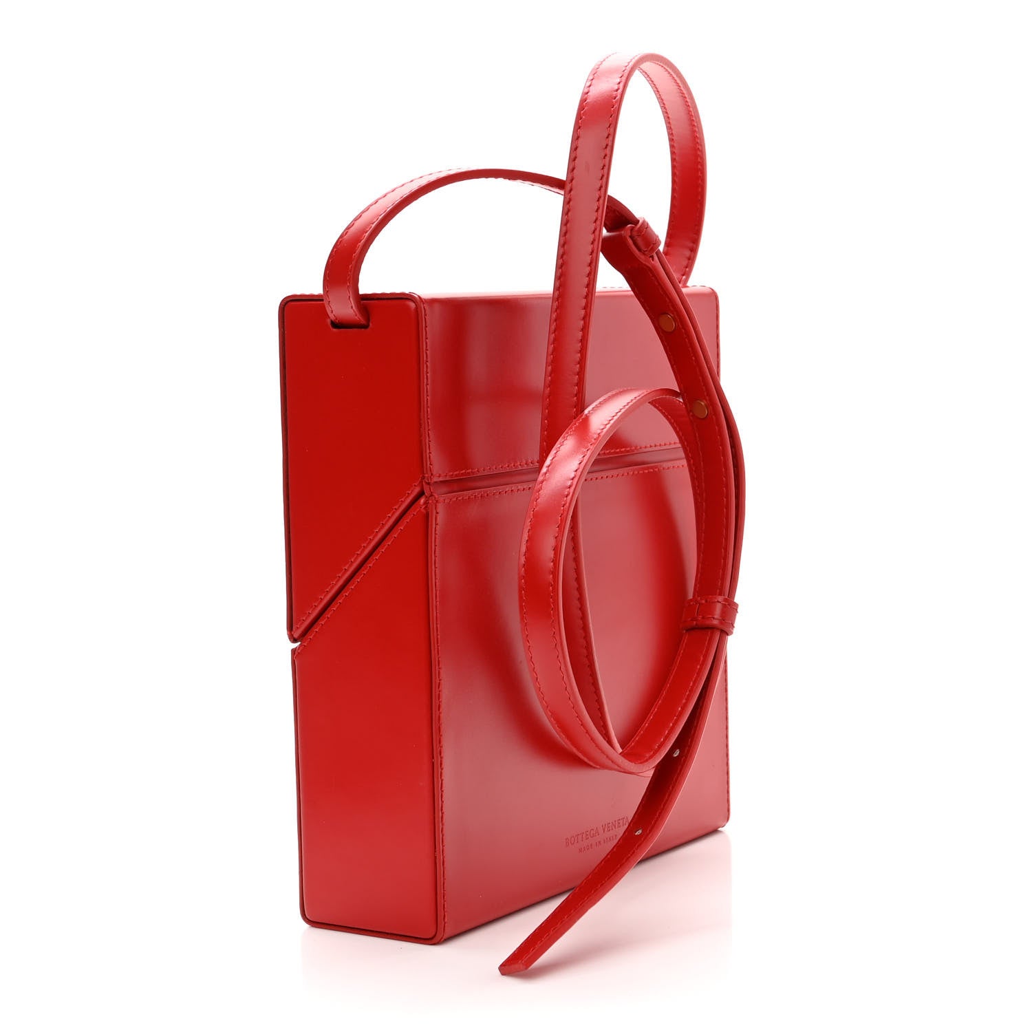 Bottega Veneta Calfskin Daisey Box Clutch Red 3 of 9