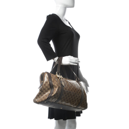 Gucci Crystal Monogram Large Duchessa Boston Dark Brown 2 of 10
