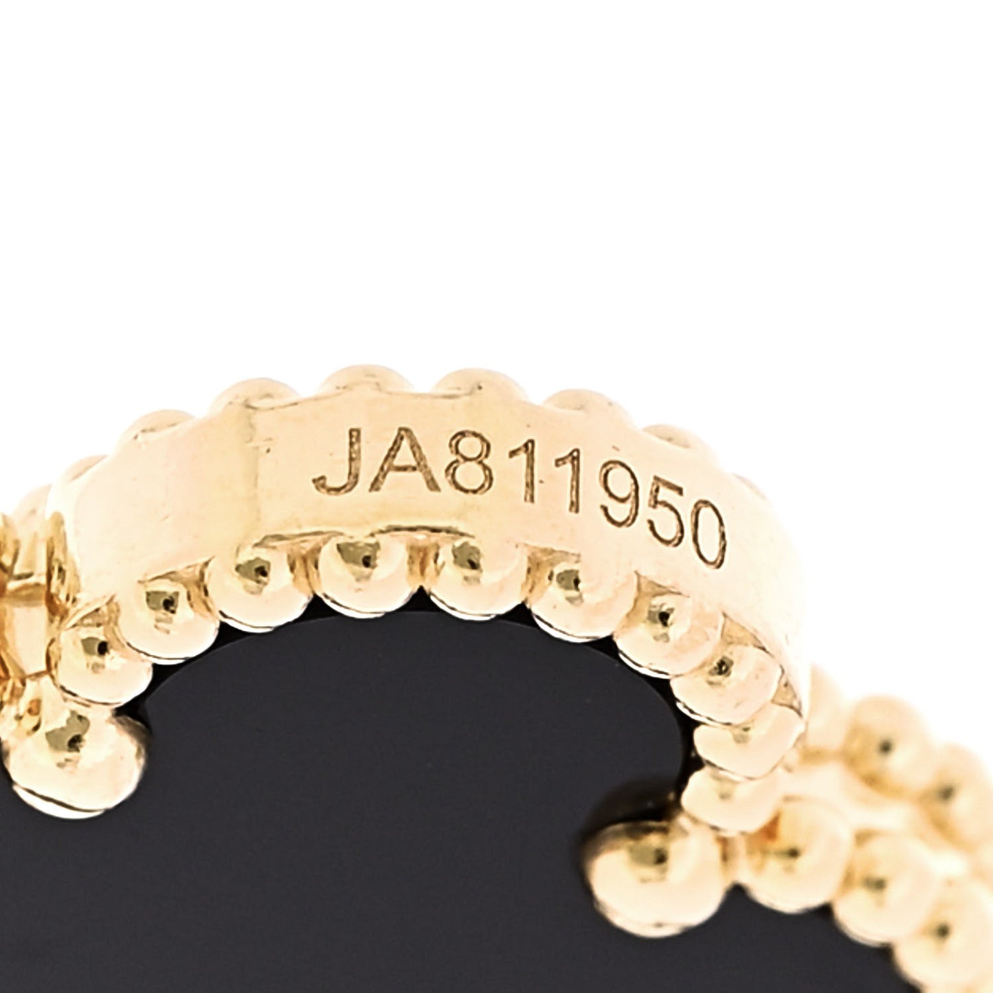 18K Yellow Gold Black Onyx 5 Motifs Vintage Alhambra Bracelet