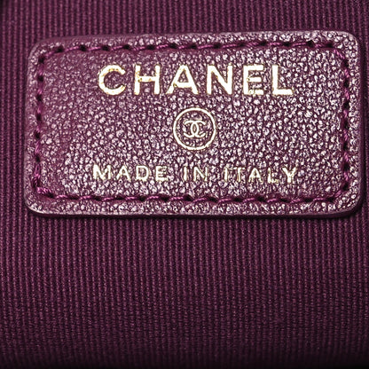 Chanel Lambskin Quilted Zip Card Holder Wallet Dark Purple 7 of 10