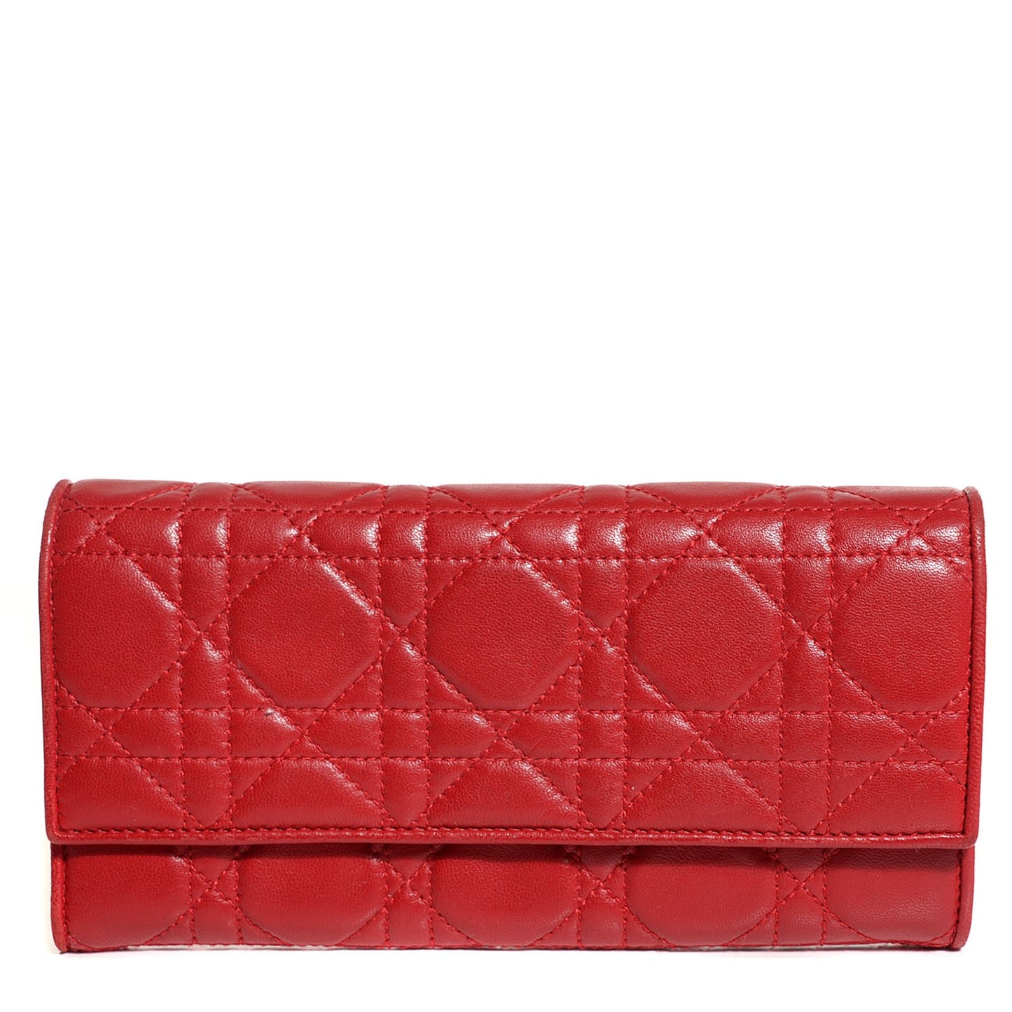 Lambskin Cannage Rendezvous Wallet Red