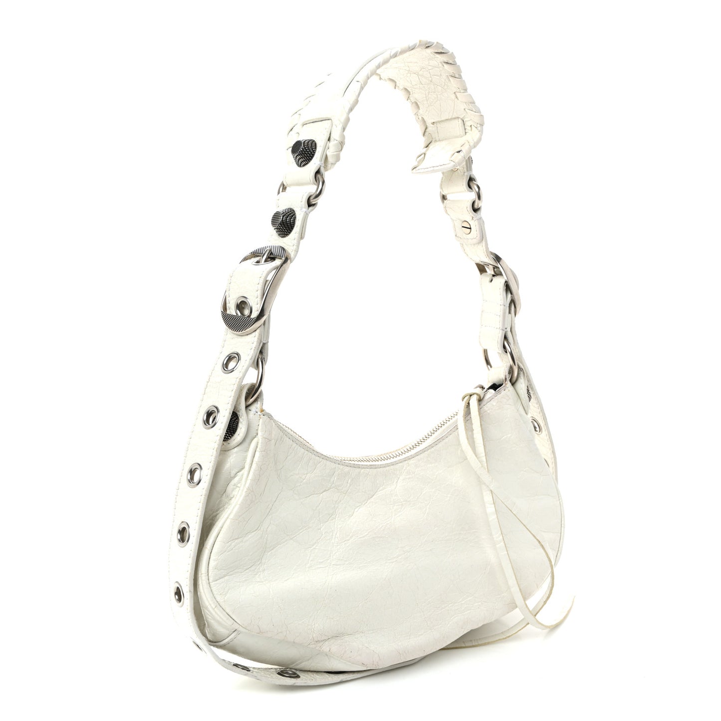 Agneau Arena Le Cagole Shoulder Bag XS Optic White