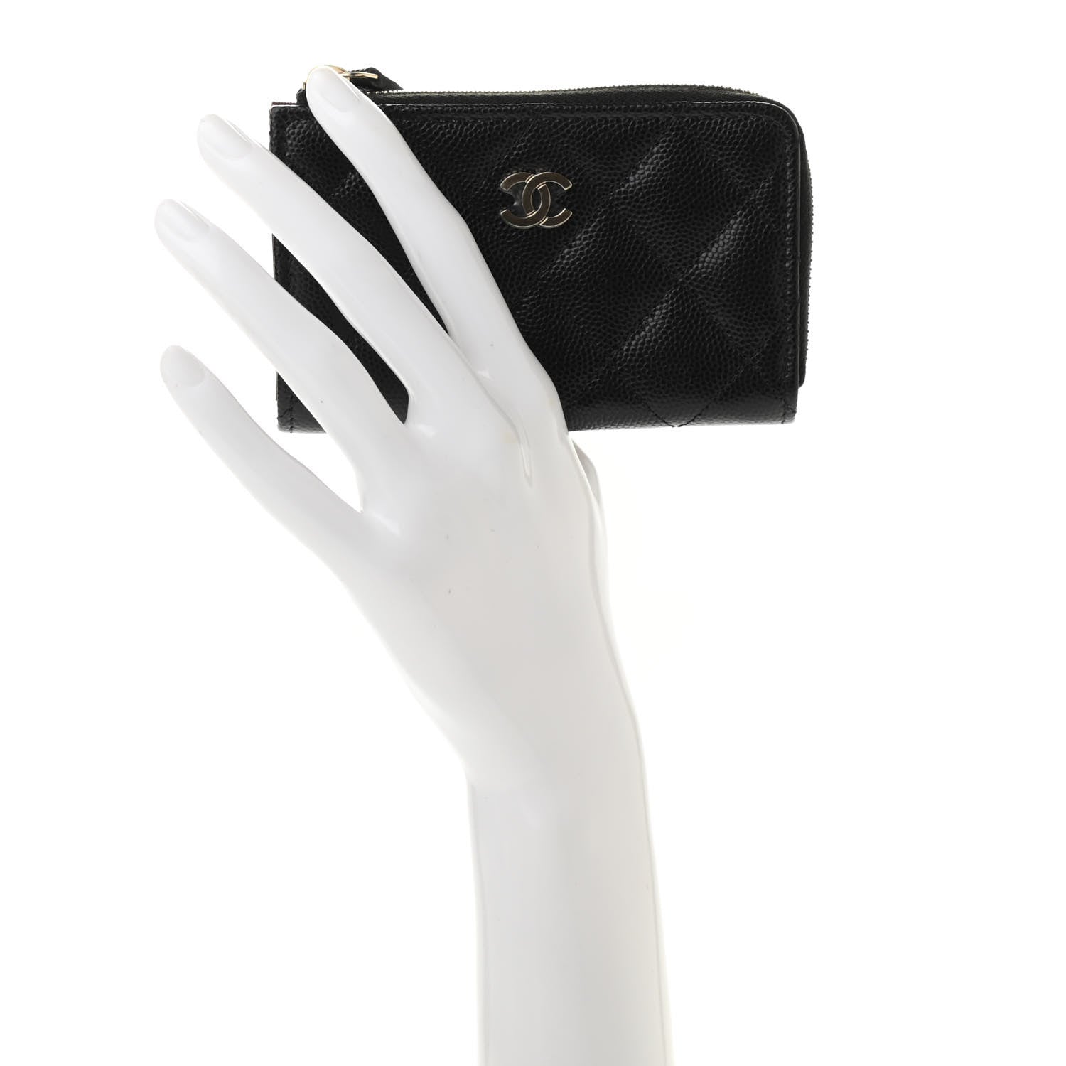Chanel Caviar Quilted Zipped Key Holder Case Black 2 of 7