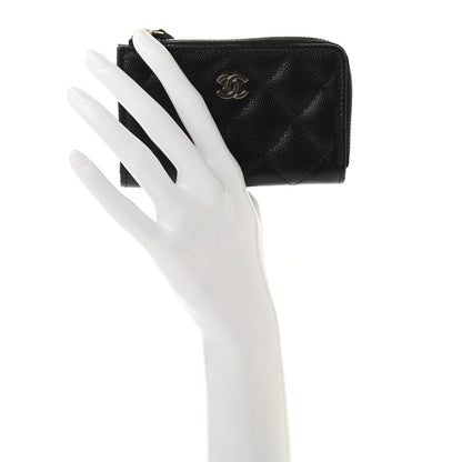 Chanel Caviar Quilted Zipped Key Holder Case Black 2 of 7