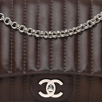 Chanel Lambskin Vertical Quilted Medium Single Flap Brown 8 of 14
