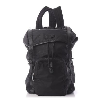 Gucci Nylon Monogram Medium Light Double Buckle Backpack Black 1 of 9