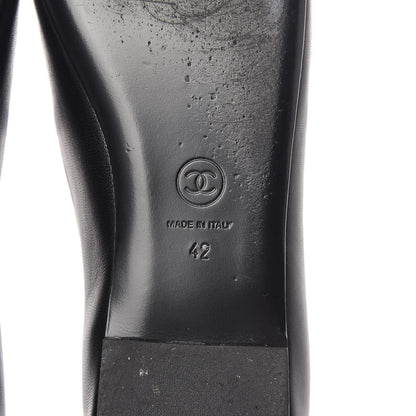 Chanel Enamel Pearl Crystal Lambskin Womens CC Mocassin Loafers 42 Black 13 of 15