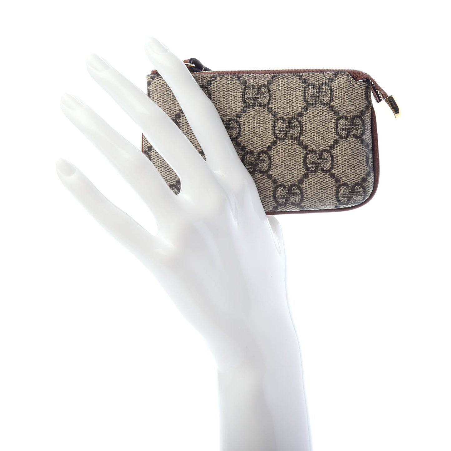 GG Supreme Monogram Key Case Brown