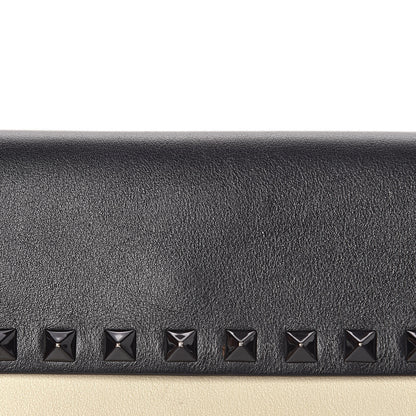 Valentino Garavani Vitello Rockstud Double Flap Crossbody Bag Black Light Ivory 8 of 12