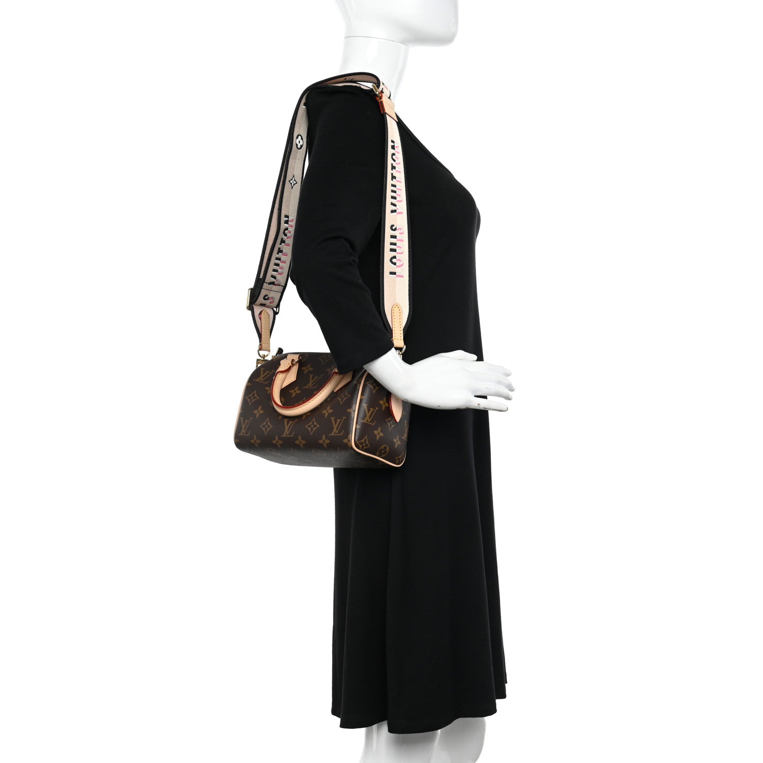 Louis Vuitton Monogram Speedy Bandouliere 20 Black 2 of 9