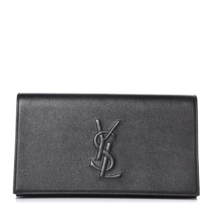 Saint Laurent Calfskin Monogram Large Belle De Jour Clutch Black 1 of 9