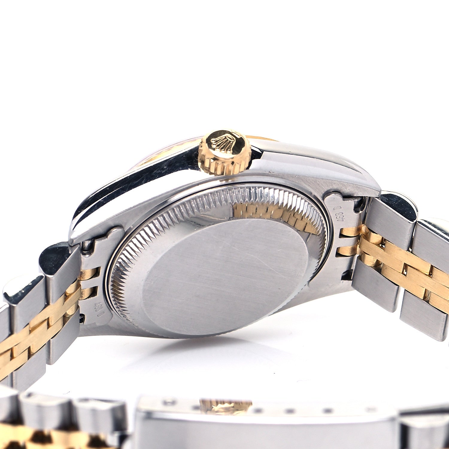 Rolex Stainless Steel 18K Yellow Gold Diamond 26mm Oyster Perpetual Datejust Watch Red Gradient 79173 7 of 10