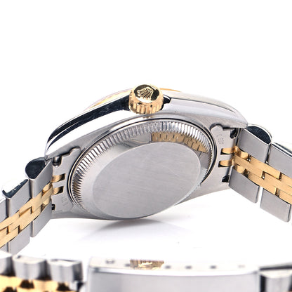 Rolex Stainless Steel 18K Yellow Gold Diamond 26mm Oyster Perpetual Datejust Watch Red Gradient 79173 7 of 10