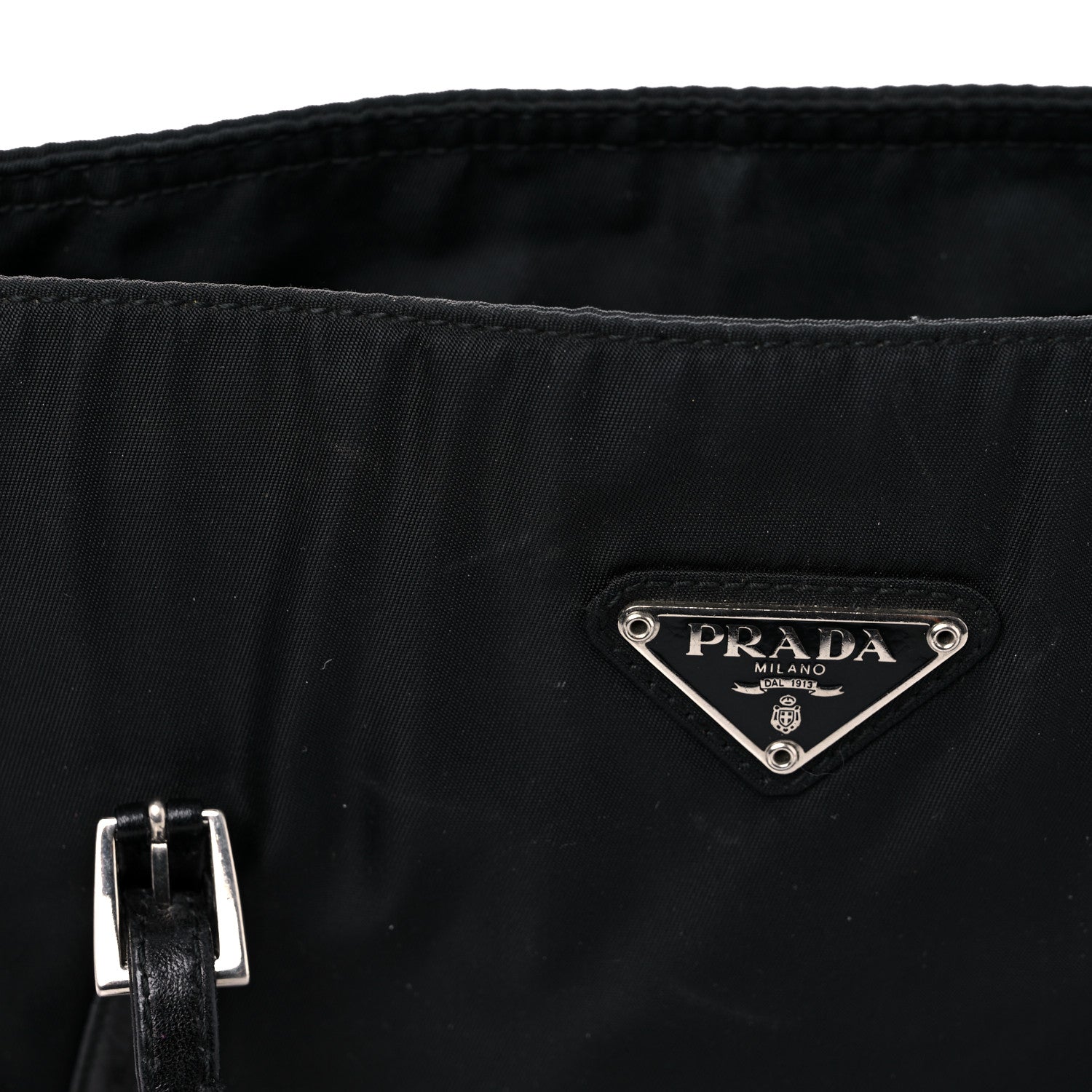 Prada Nylon Tessuto Acciaio Chain Shoulder Bag Black 18 of 23