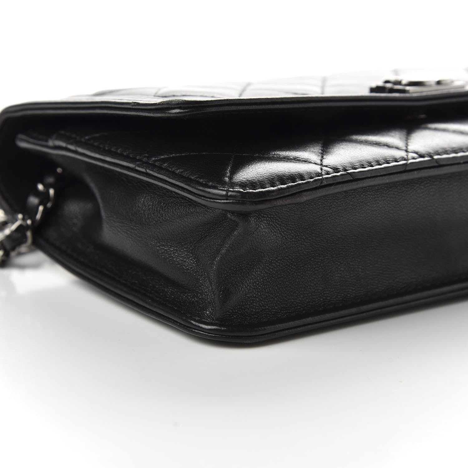 Chanel Lambskin Quilted Boy Wallet On Chain WOC Black 8 of 11