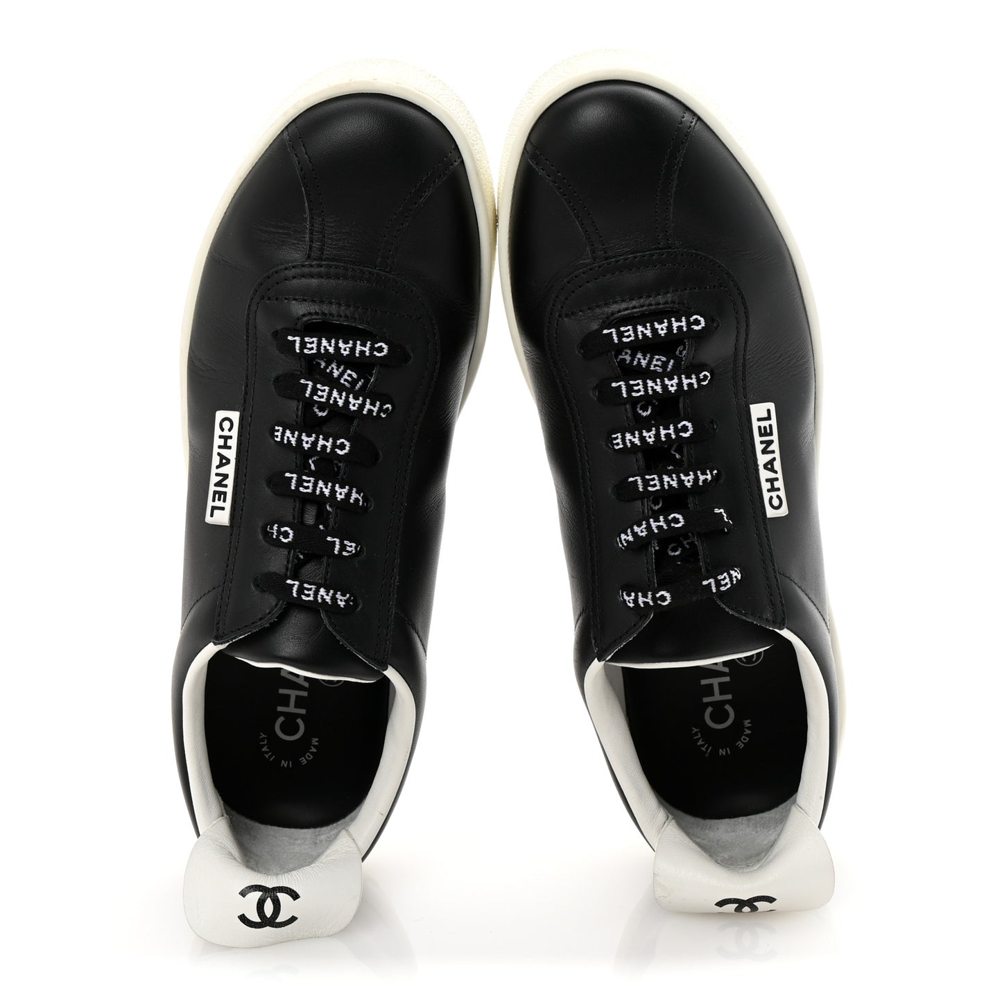 Calfskin CC Womens Sneakers 38 Black