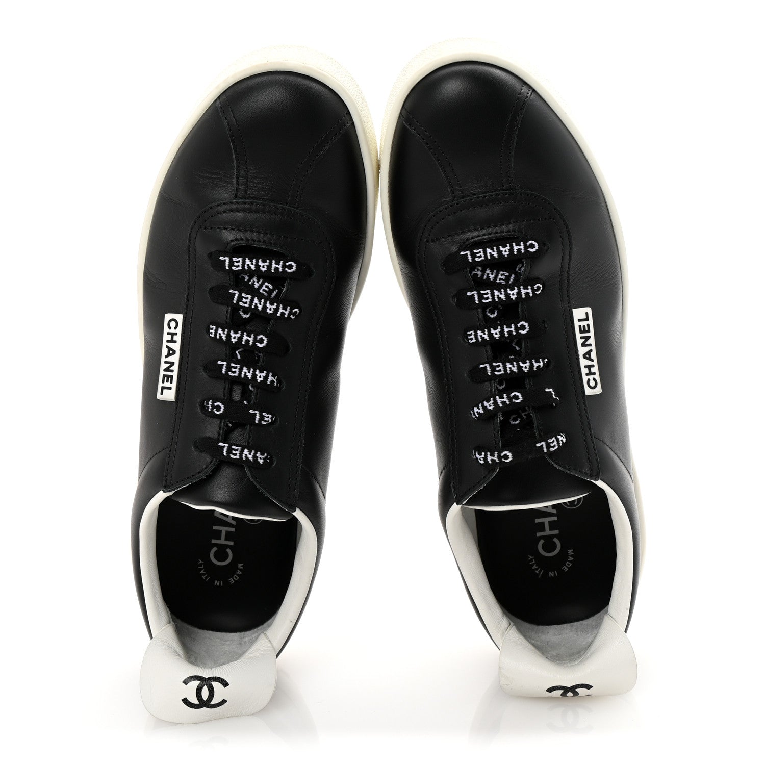 Chanel Calfskin CC Womens Sneakers 38 Black 2 of 10