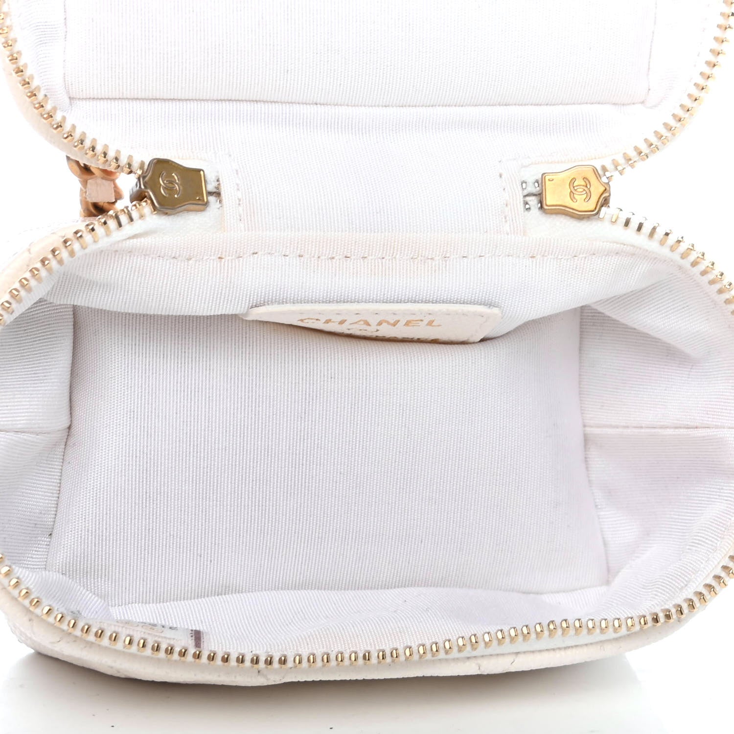 Chanel Caviar Quilted Mini Top Handle Vanity With Chain White 4 of 4
