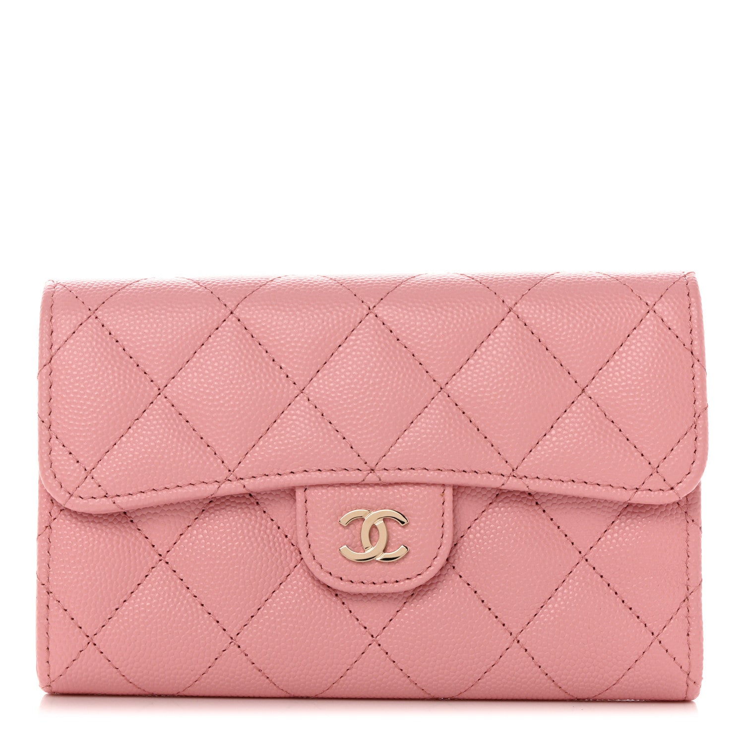 Chanel Caviar Quilted Medium Flap Wallet Pink 1 of 9