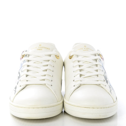 Louis Vuitton Calfskin Floral Frontrow Sneakers 38 White 2 of 11