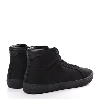 Saint Laurent Distressed Canvas Mens Classic Court High Top Sneakers 42 Black 4 of 11