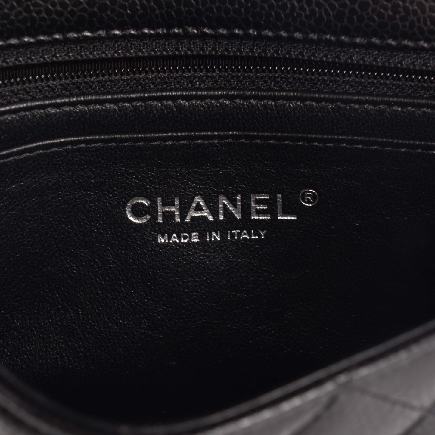 Caviar Quilted Mini Rectangular Flap Black