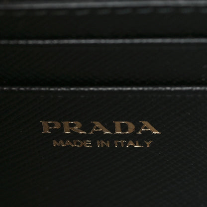 Prada Saffiano Metal Mini Flap Crossbody Wristlet Bag Black 6 of 8