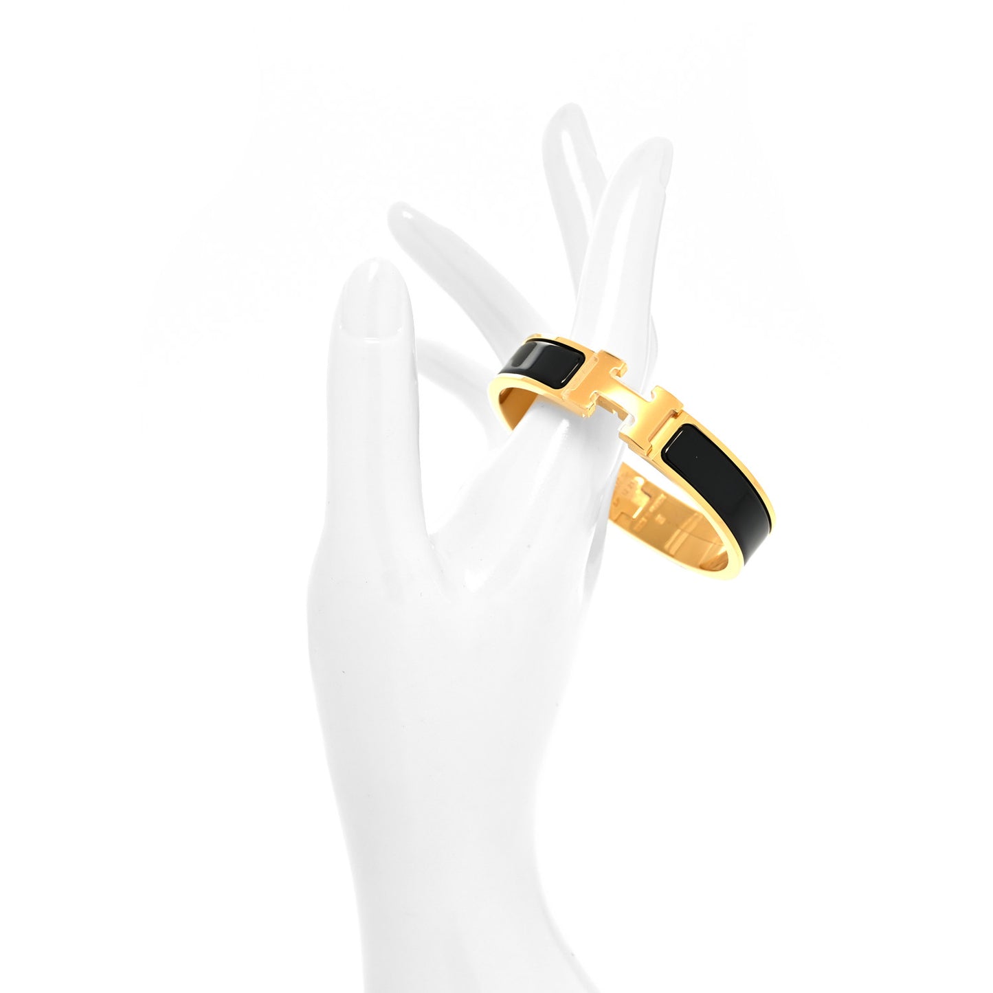 Enamel Narrow Clic Clac H Bracelet PM Black