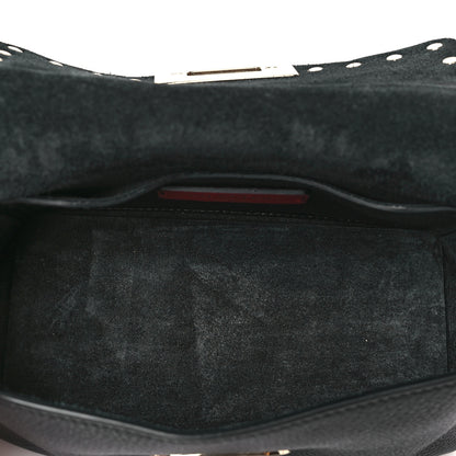 Valentino Garavani Pebbled Calfskin Mini Rockstud Crossbody Bag Black 5 of 9