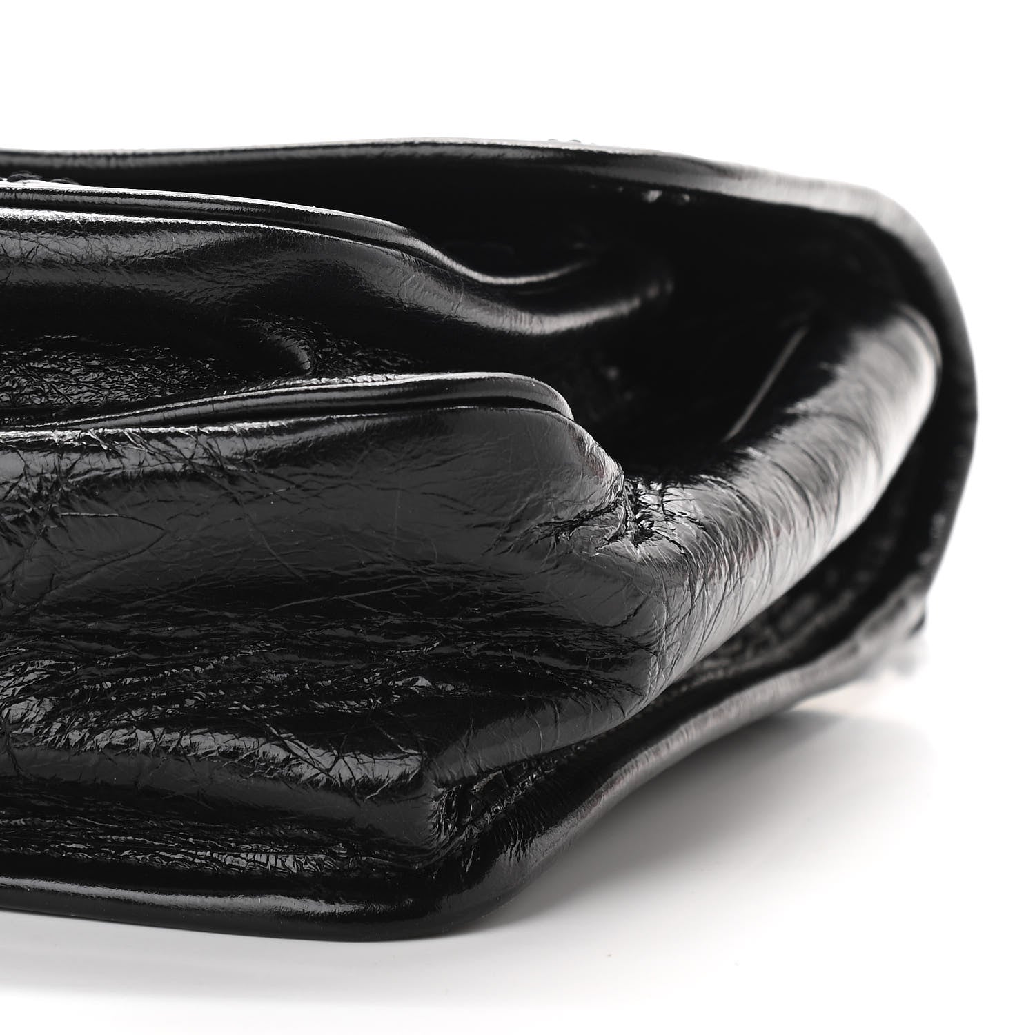 Saint Laurent Crinkled Calfskin Matelasse Monogram Baby Niki Chain Satchel Black 8 of 8