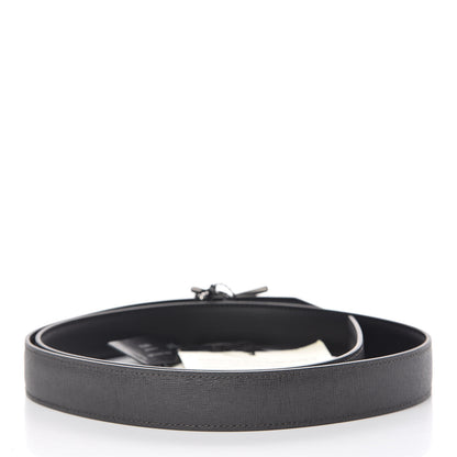 Fendi Vitello Liberty No Words Faces Reversible Belt 105 42 Black Asfalto 3 of 6