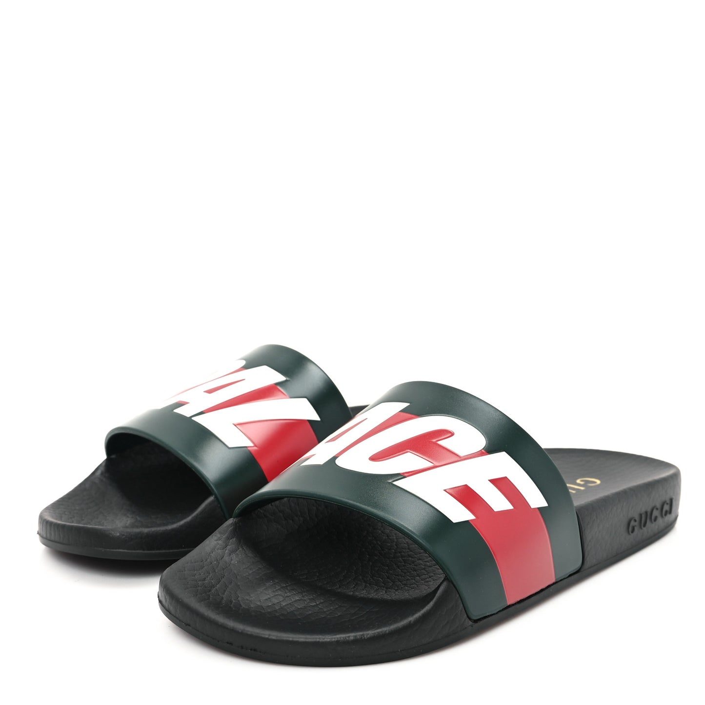 X PALACE Rubber Mens Slide Sandals 8 Black Green Red