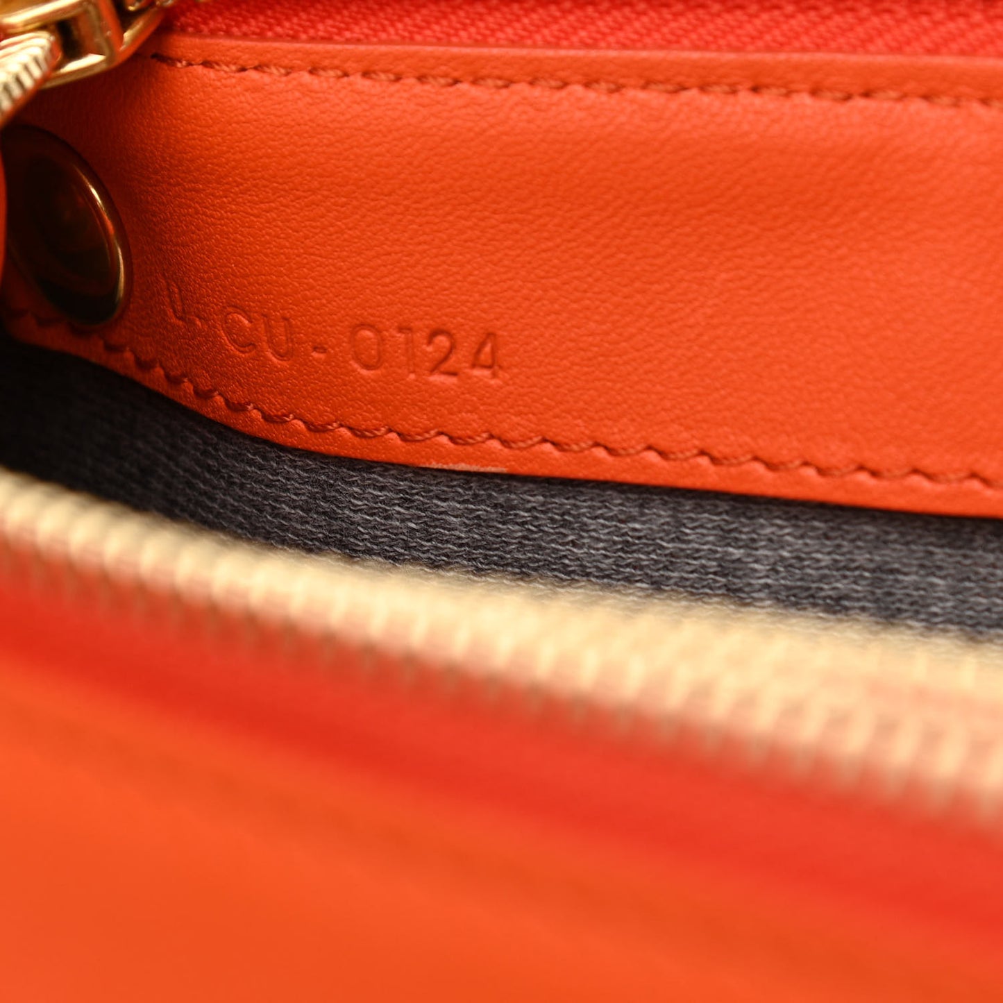 Lambskin Large Trio Crossbody Bag Orange