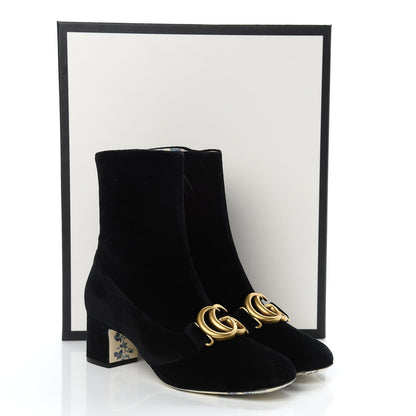 Gucci Softy Velvet Malaga Kid GG Victoire 55mm Ankle Boots 38 Black 8 of 8