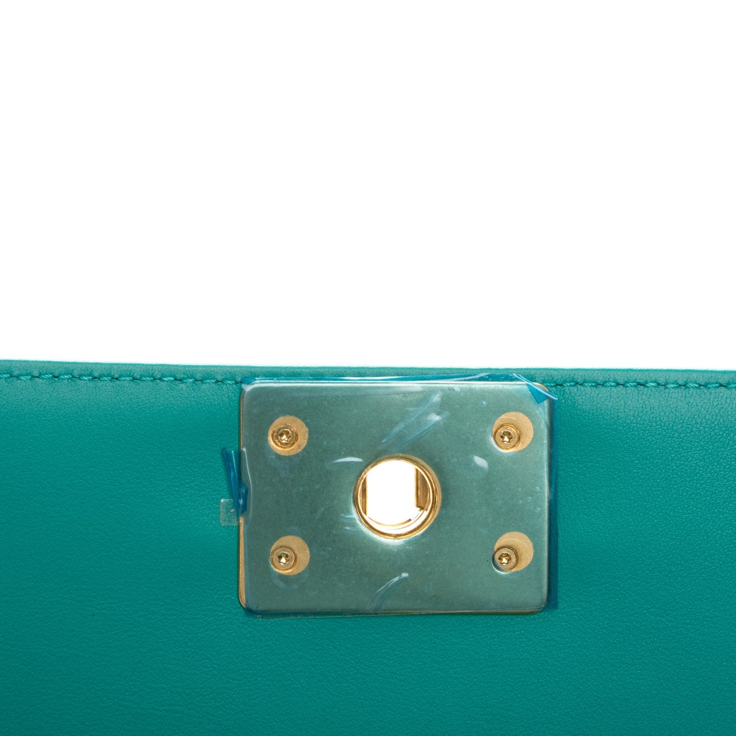 Lambskin Quilted Medium Boy Flap Turquoise