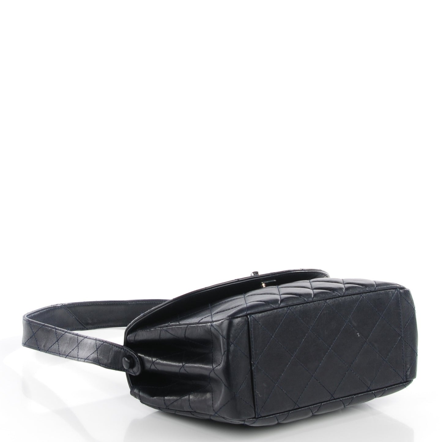 Lambskin Quilted Flap Shoulder Bag Black